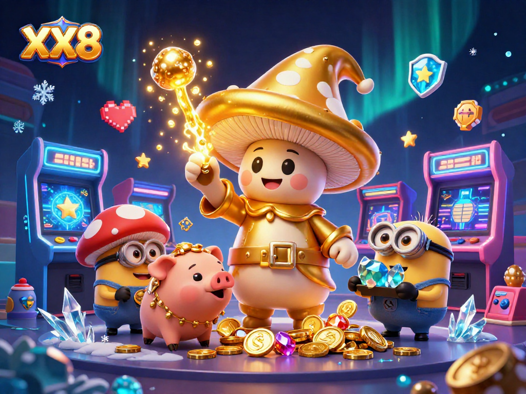 Experience enchanting spore magic with XX8's golden wizard and treasure-hunting pig.