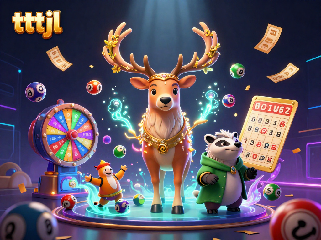 Experience the excitement of tttjl with lively numbered lottery balls and magical 3D characters.