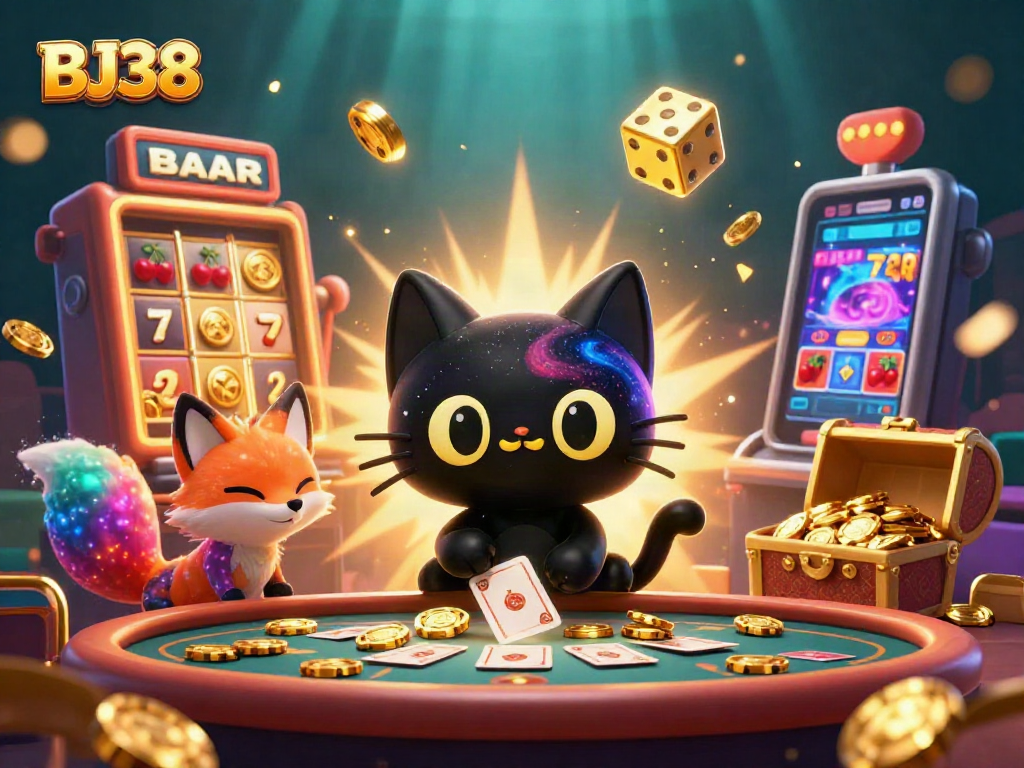 Experience thrilling gameplay at BJ38 with captivating visuals of casino excitement and win opportunities.