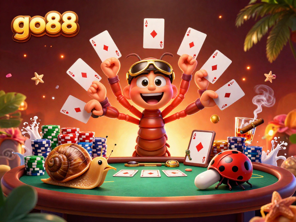 Experience thrilling gambling action with go88's dynamic and colorful casino scene.