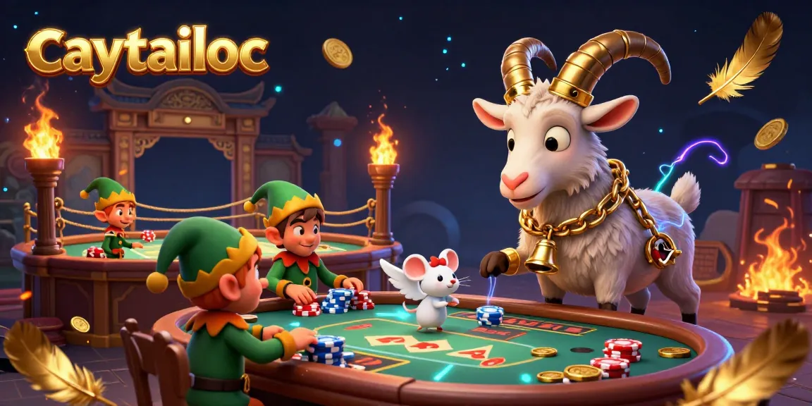 Experience exciting gameplay at caytailoc casino with 3D characters stealing chips in a vibrant scene.