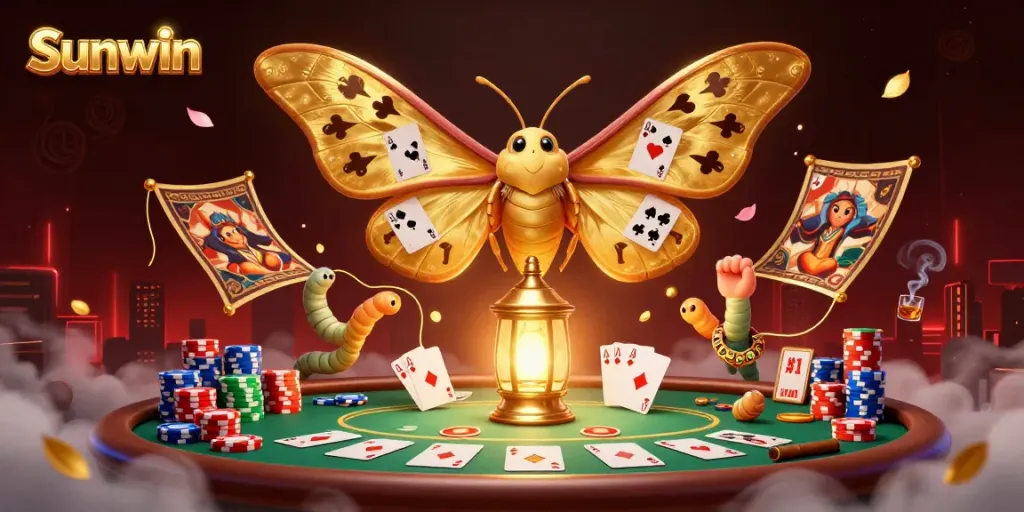 Experience thrilling gameplay at Sunwin with captivating casino illustrations featuring vibrant elements.