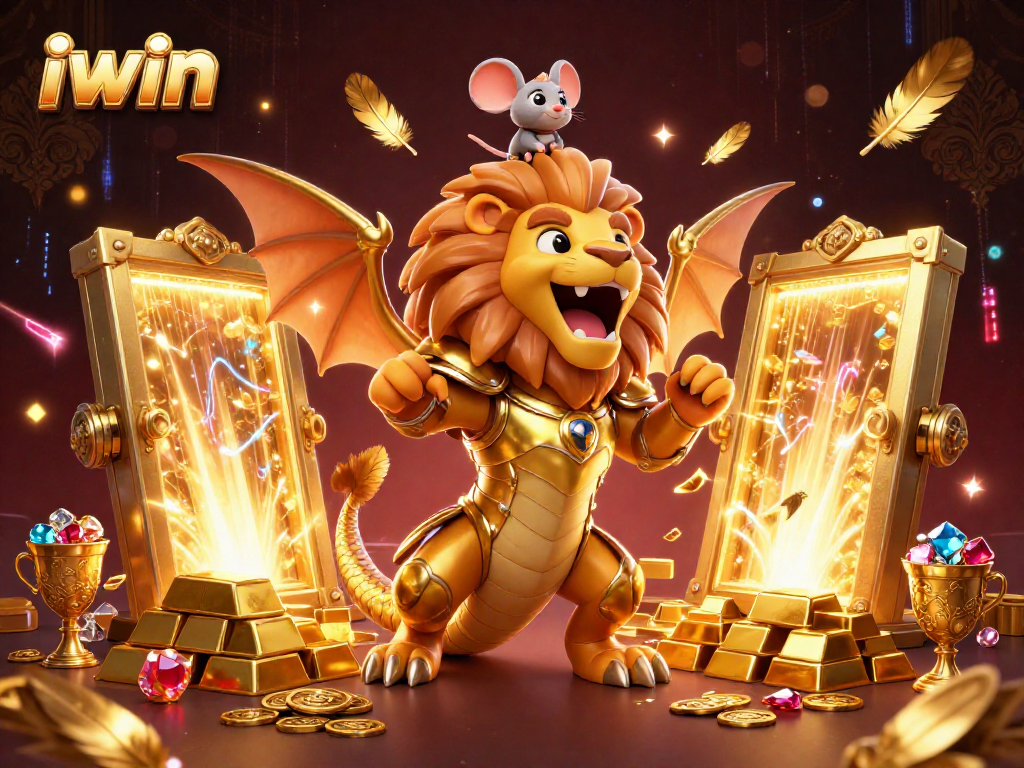 Experience the thrill of iwin with this vibrant 3D casino illustration showcasing fortune and excitement.