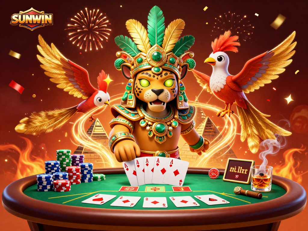 SUNWIN transforms gaming with vibrant 3D imagery, showcasing thrilling moments at the poker table.