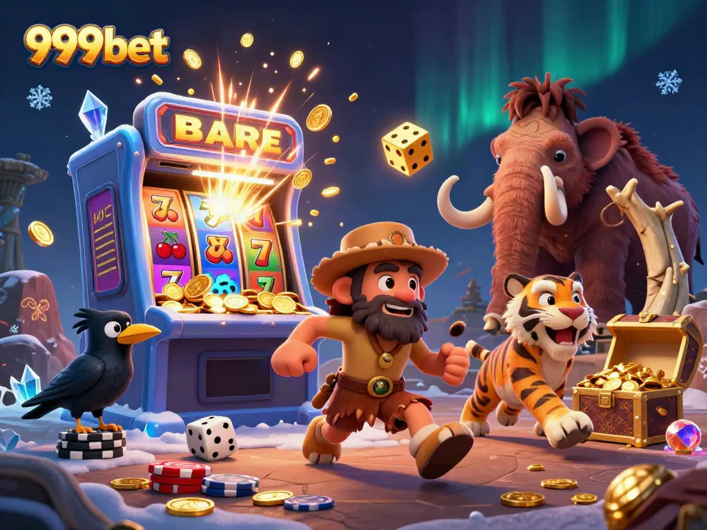 Experience the vibrant energy of 999bet's unique prehistoric casino with dynamic gaming elements.