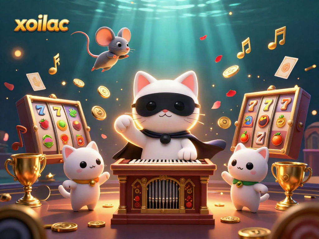 Engage with thrilling xoilac slot action featuring iconic symbols and lively characters in a casino.