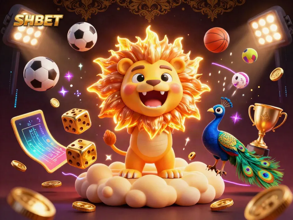 Experience the thrilling excitement of SHBET's casino gaming with vibrant 3D graphics and dynamic elements.