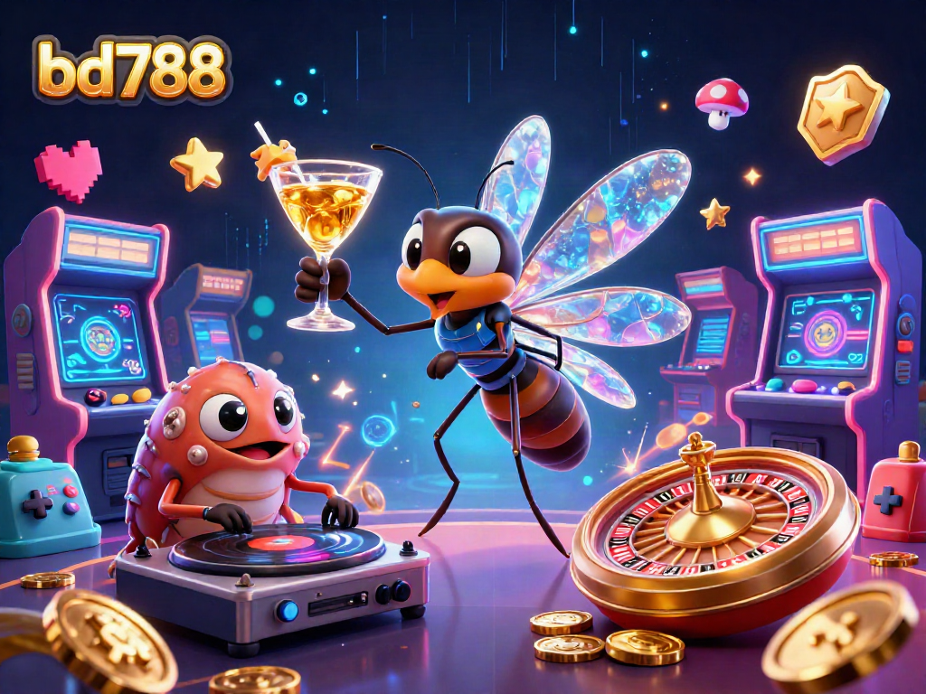Join the excitement in this bd788 casino scene with a vibrant, interactive 3D illustration featuring lucky elements.