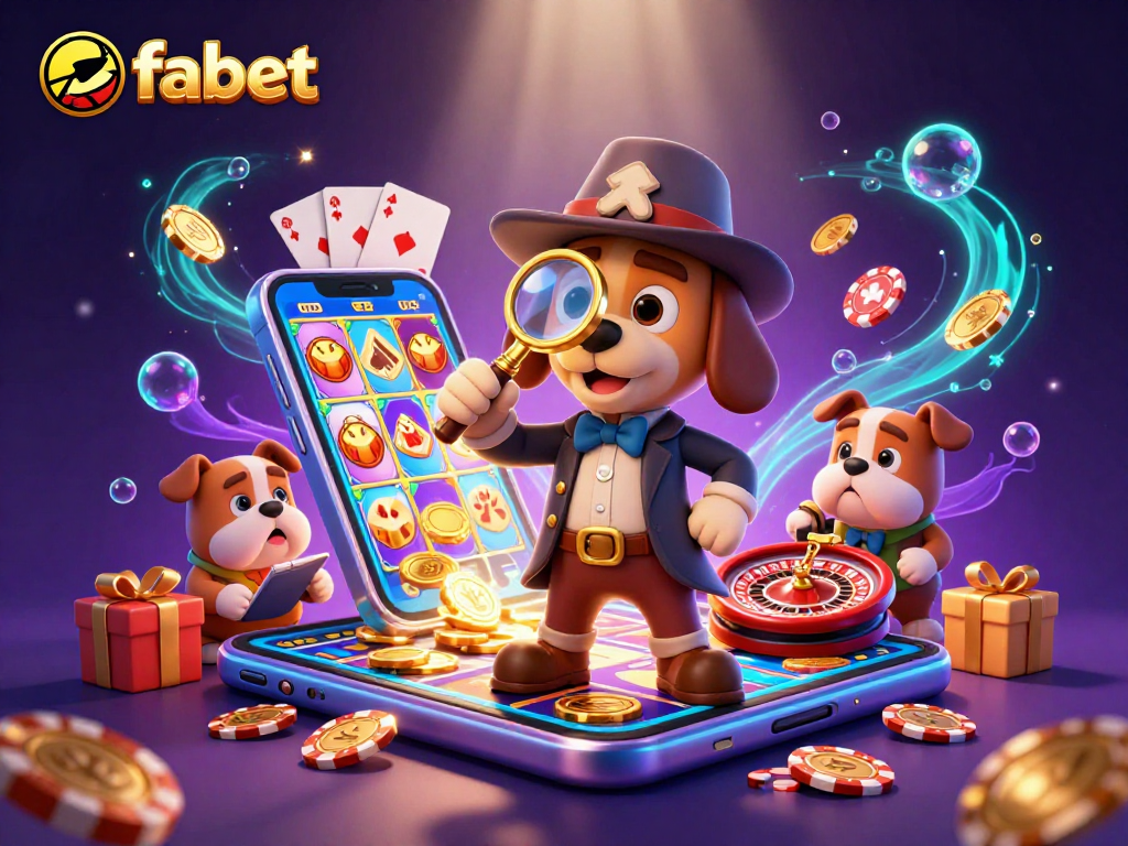 Engage with fabet's dynamic scene showcasing a detective uncovering poker treasures.