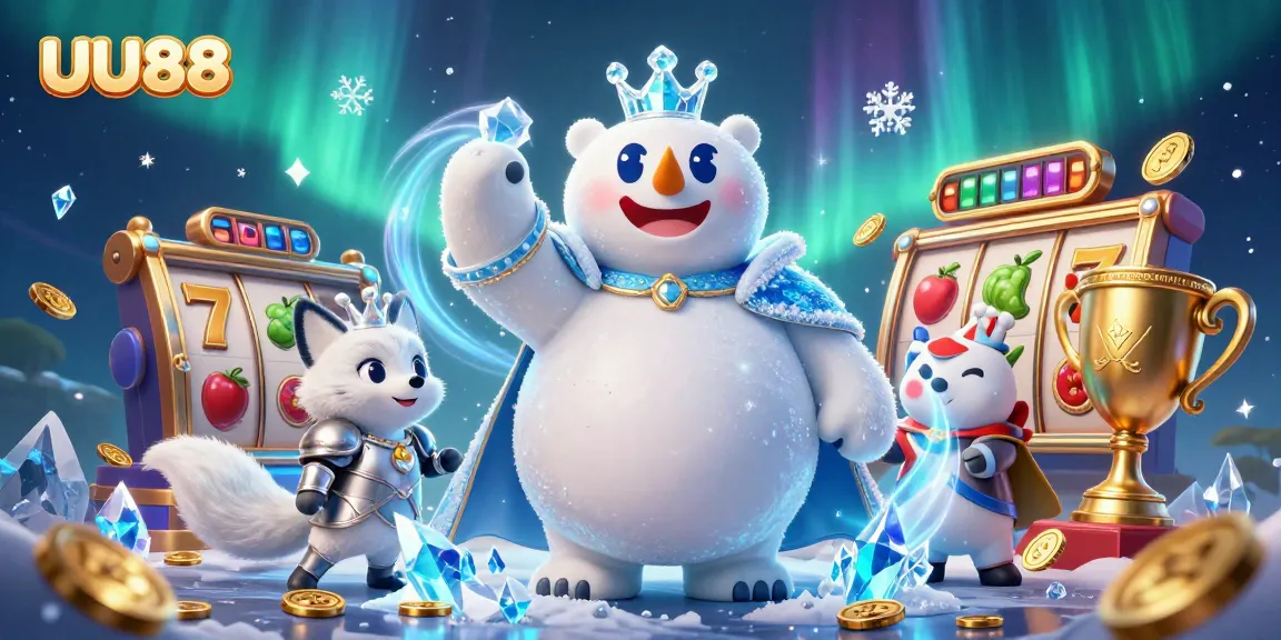 Spin the reels with UU88's captivating slots and jackpot excitement in a vibrant casino scene.