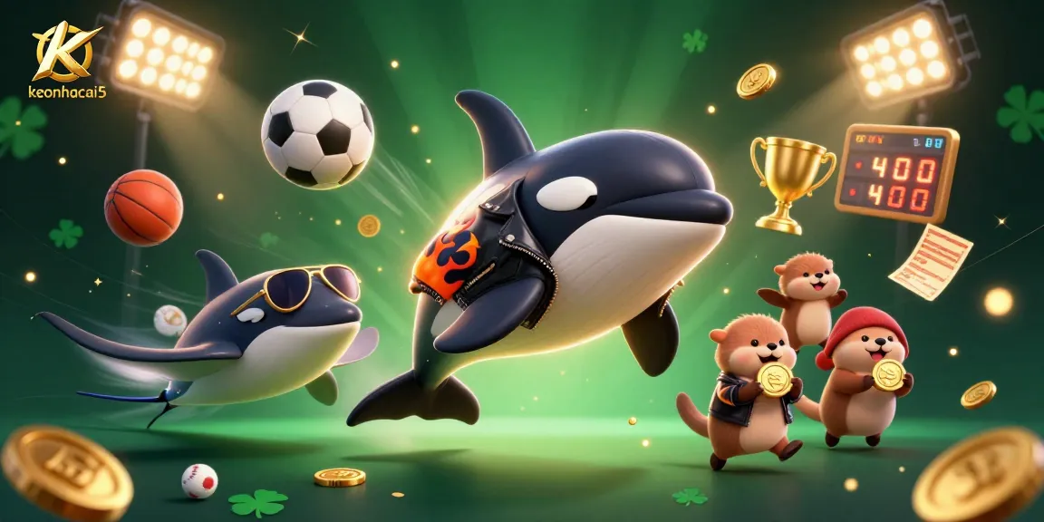 Experience the excitement of keonhacai5 with dynamic characters and vibrant sports betting elements.