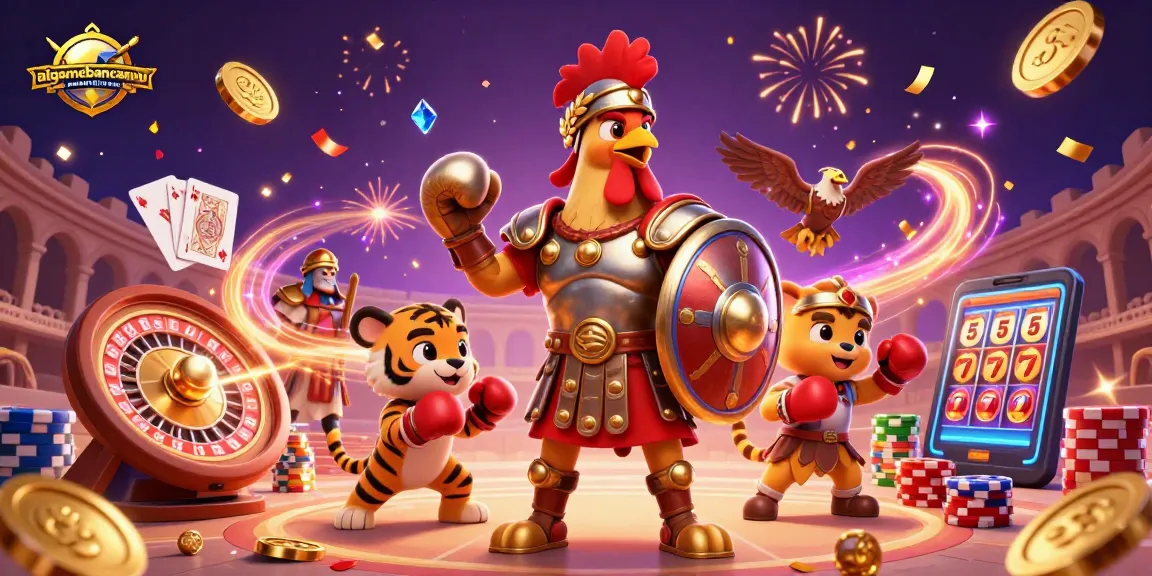Engage with taigamebancaanxu as the gladiator rooster champions winning strategies in a vibrant casino scene.