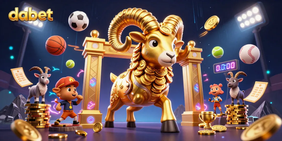 Experience thrilling action with dabet's golden ram charging through a dazzling casino scene.