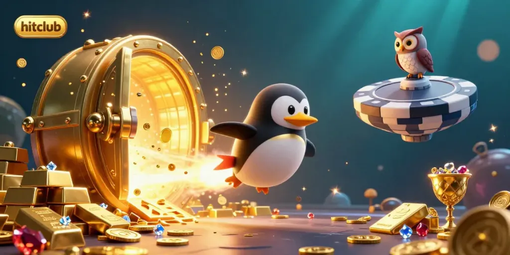 Join the hitclub adventure with the golden penguin blasting through a brilliant casino universe.