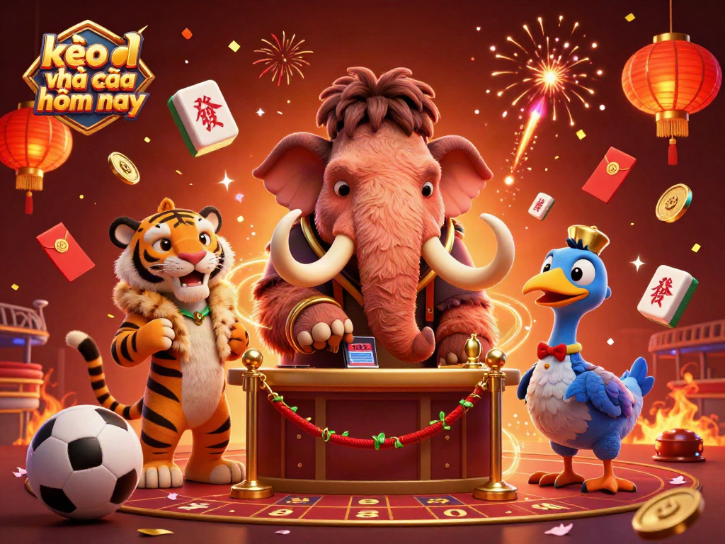 Engage with kèo nhà cái hôm nay betting strategies in a vibrant, detailed 3D illustration showcasing a casino scene.