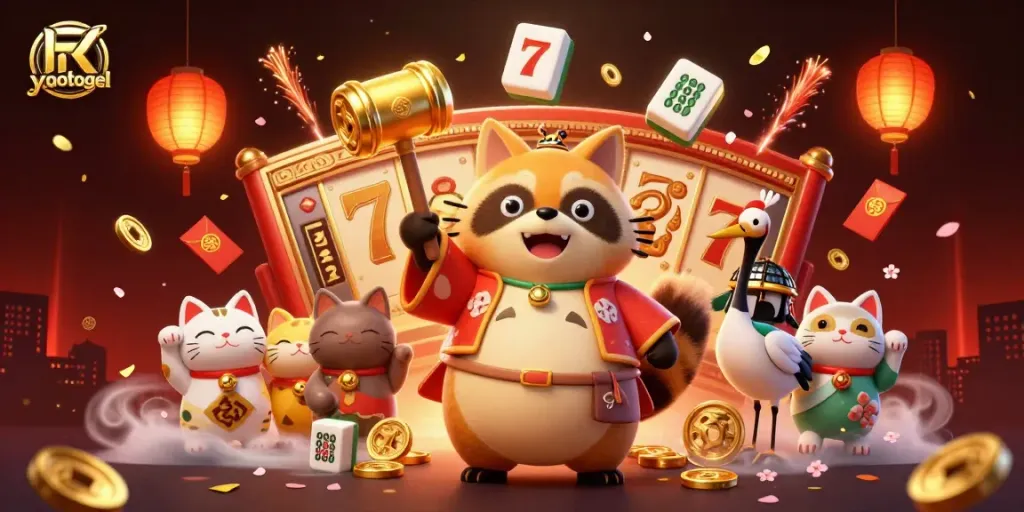 Engage with yaotogel's vibrant atmosphere showcasing cheerful characters in a dynamic casino scene.