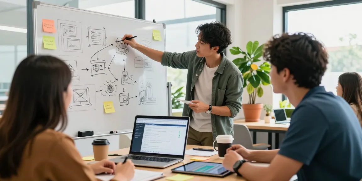 The best payment gateway for business startup is illustrated with an entrepreneur brainstorming solutions in a modern co-working space.