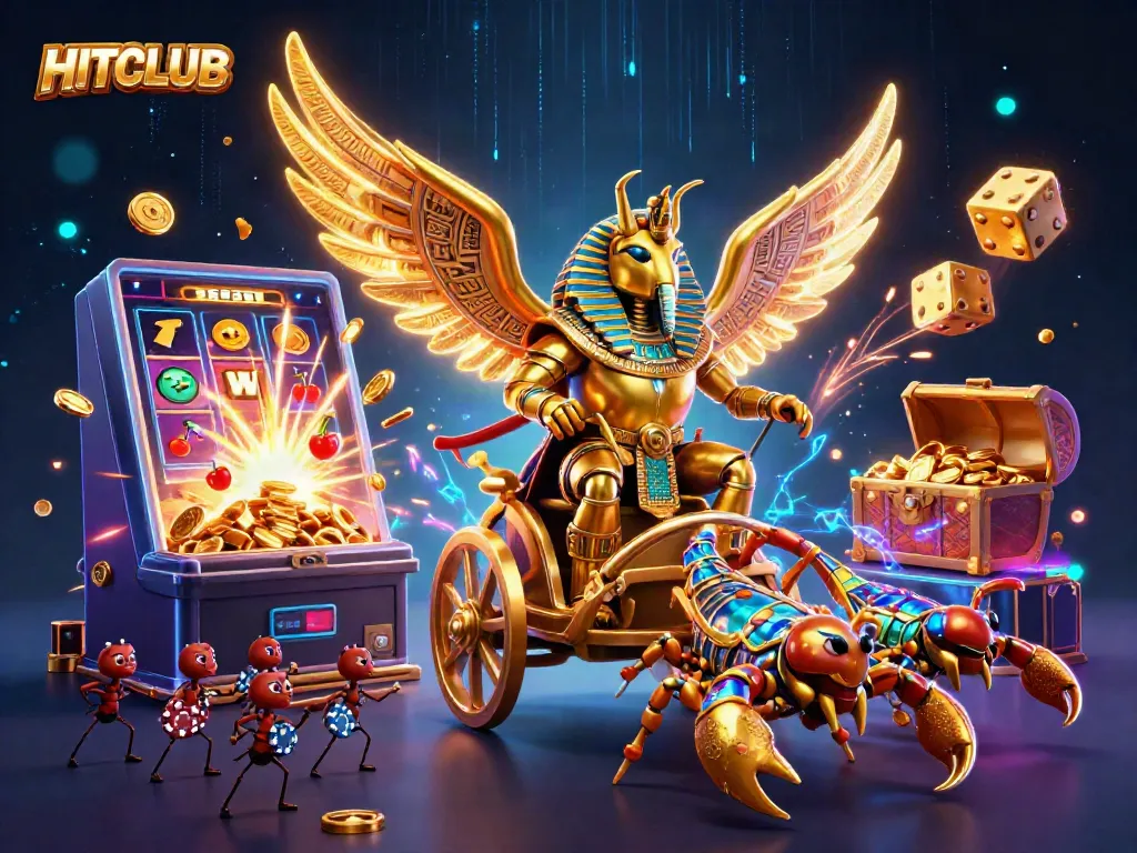 Activate your luck with HITCLUB's dynamic gaming atmosphere featuring vibrant characters and thrilling symbols.