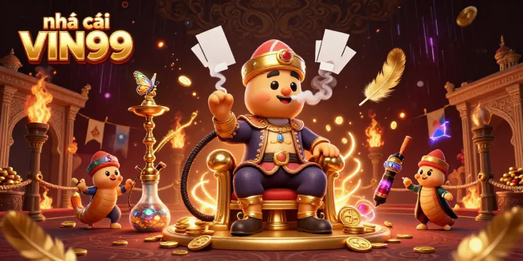 Engage in thrilling gameplay at nhà cái VIN99 amidst a vibrant casino atmosphere filled with rich details.