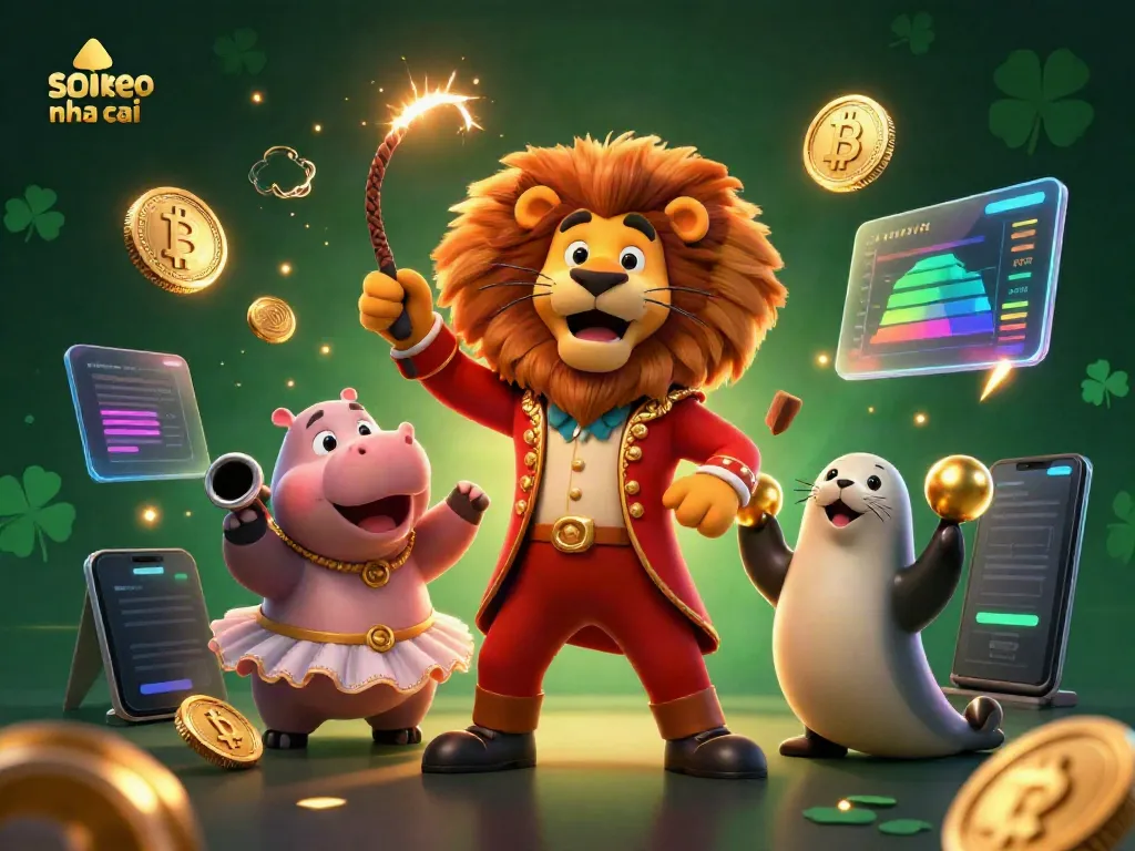 Place your bets in the colorful world of soi keo nha cai with fun animal characters and crypto coins.