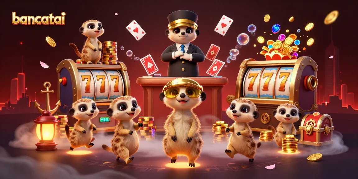 Join the fun at bancatai with meerkats running a vibrant casino, showcasing thrilling slot games.