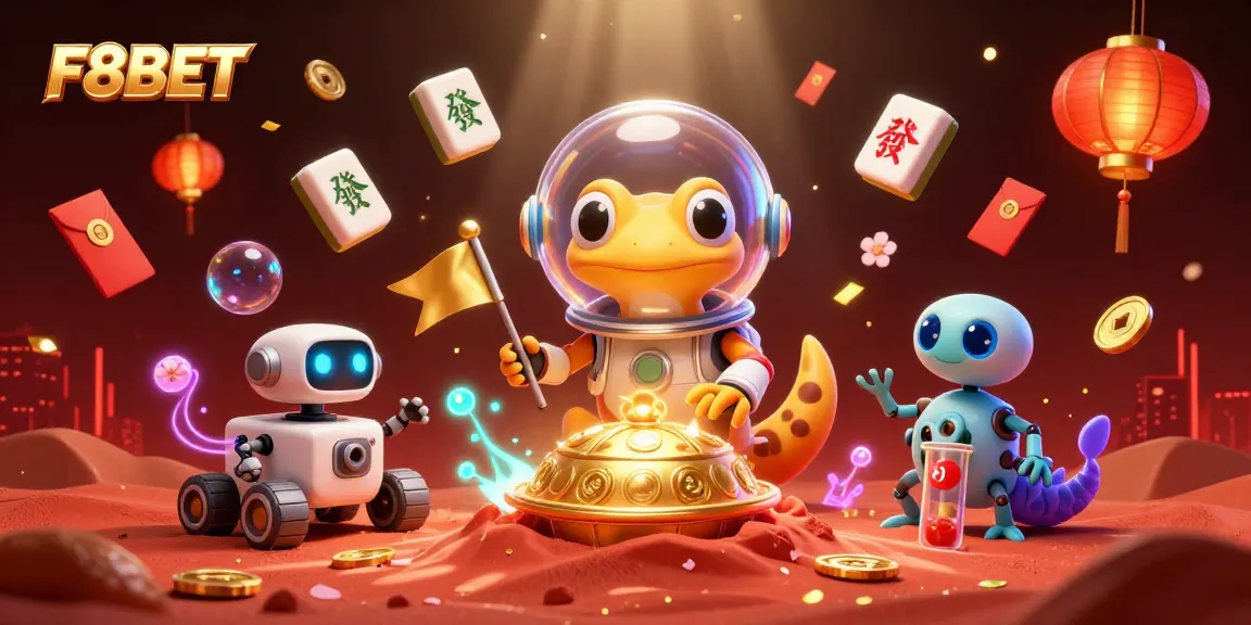 Explore F8BET's dynamic gaming universe with thrilling casino elements surrounding vibrant characters.