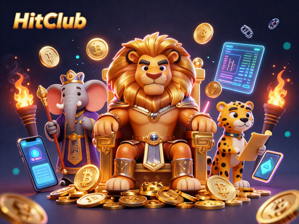 Experience the excitement of HitClub with a fierce lion king ruling a golden casino realm.