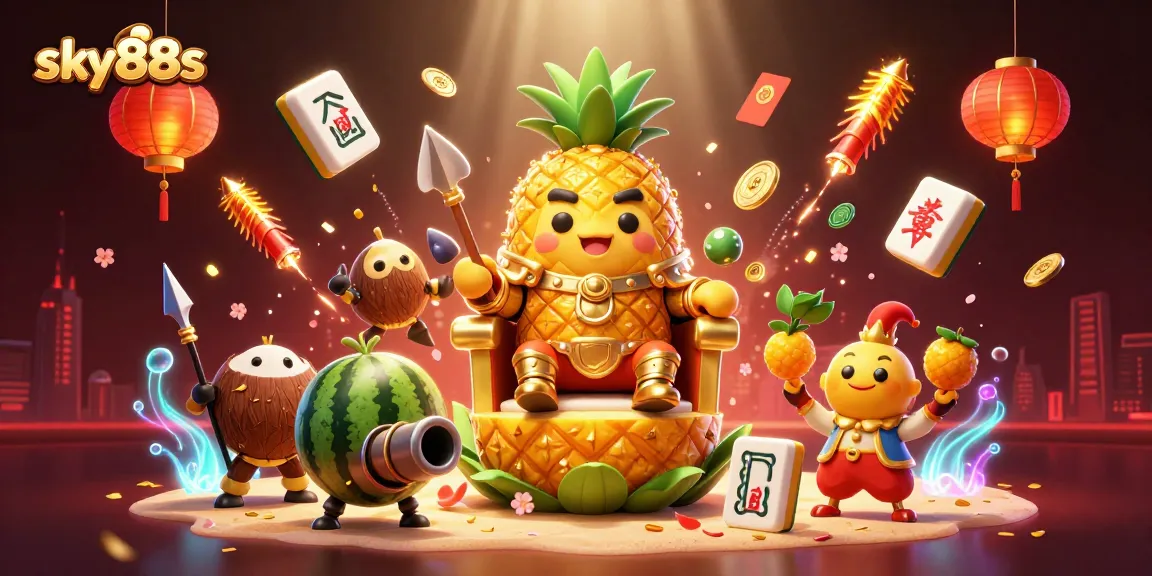 Engage in exhilarating casino gameplay with sky88s, featuring vibrant characters and exciting elements.