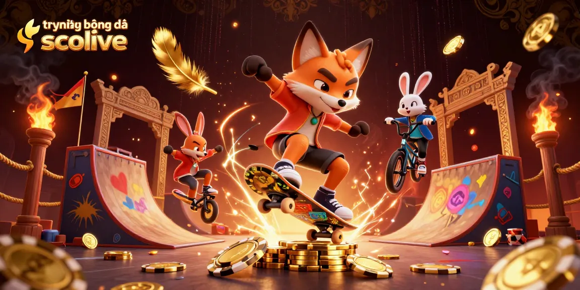 Experience trực tiếp bóng đá socolive with an energetic scene featuring cartoon characters in a vibrant casino setting.