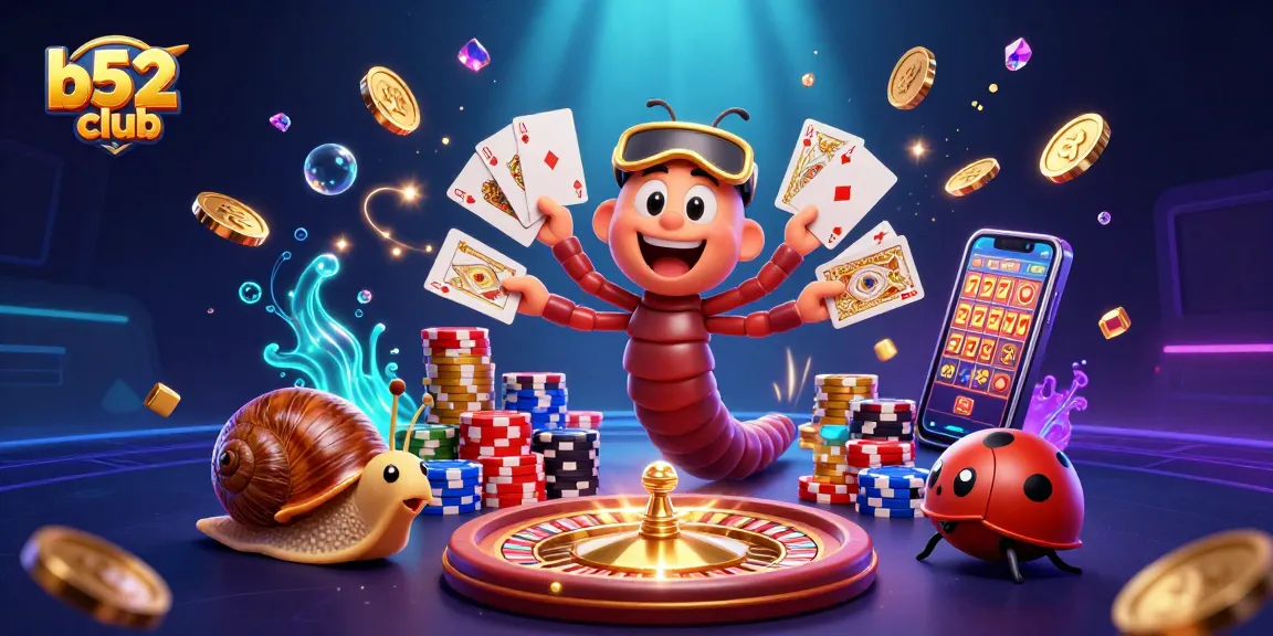 b52club invites players to win with vibrant casino characters surrounded by dazzling game elements.