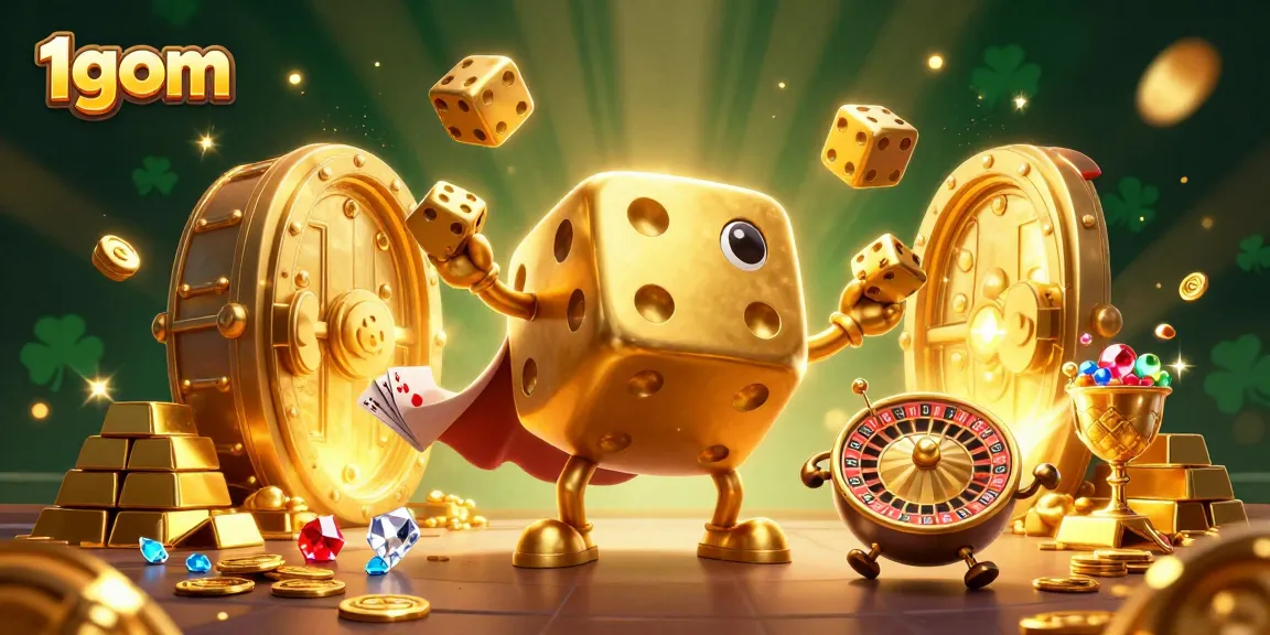 Players roll with excitement at 1gom, where golden dice and treasures bring luck to sports betting.