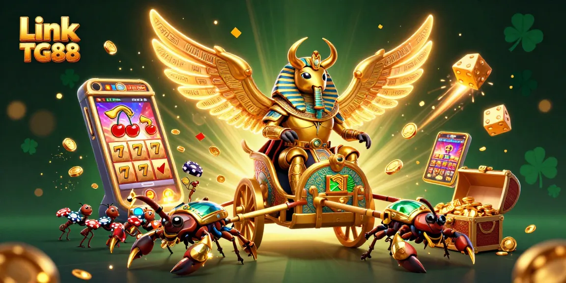 Experience the vibrant world of Link TG88 with a dynamic casino scene featuring thrilling game elements.