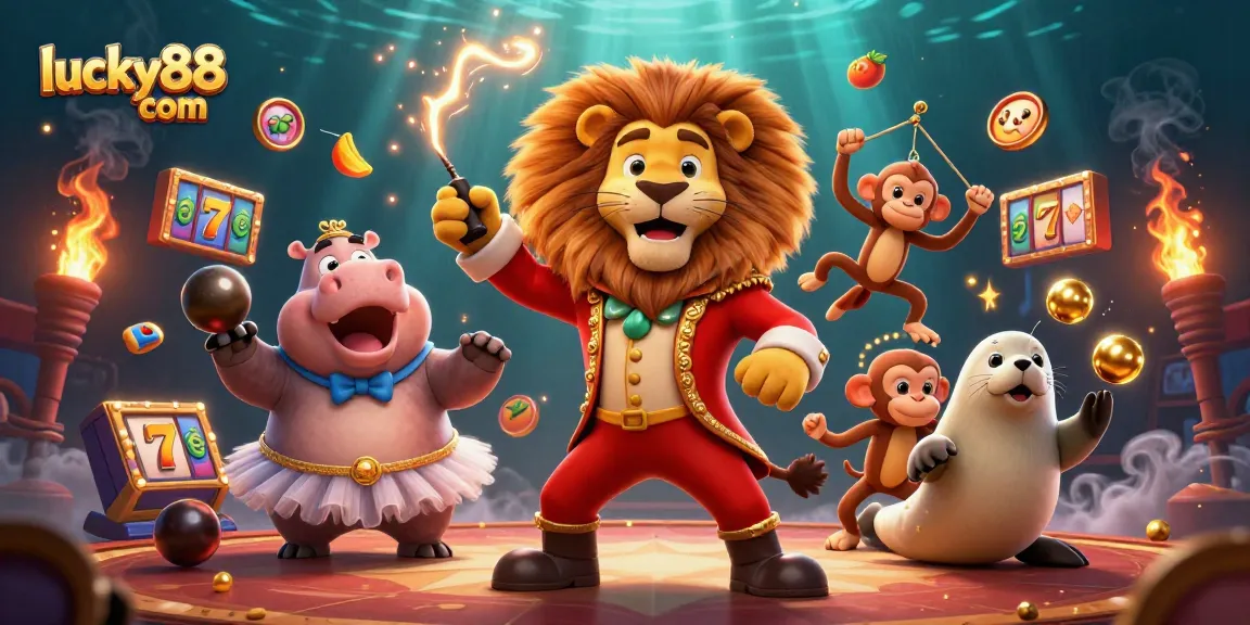 Experience lively gameplay with lucky88 com featuring circus characters in an exciting casino environment.