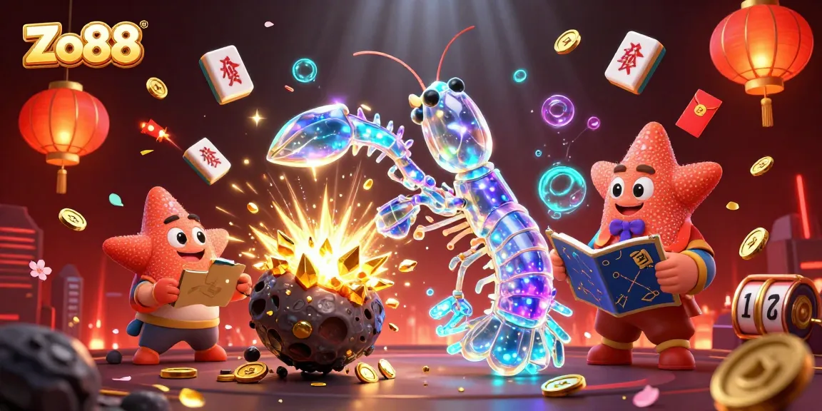 Engage with Zo88's electric gaming atmosphere featuring vibrant characters and casino elements.
