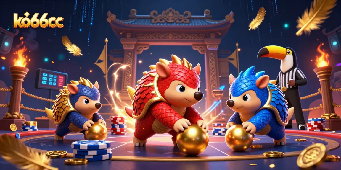 Experience thrilling gameplay at ko66cc with dynamic pangolins, chips, and vibrant casino action.