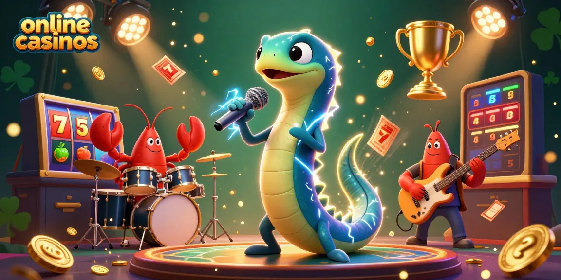 Experience the excitement of online casinos with a vibrant underwater DJ performance full of slot elements.