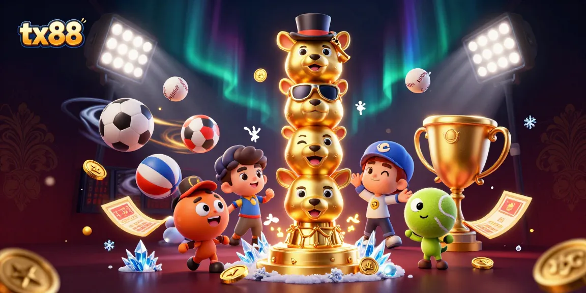 Experience thrilling bets at tx88 with vibrant casino games and festive sports elements.