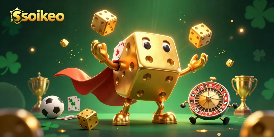 Roll sports betting strategies with soikeo's dynamic 3D sports-themed illustration featuring exciting elements.